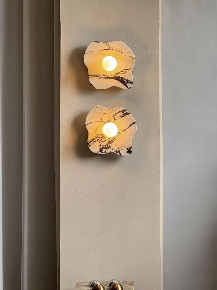 Modern striped marble wall lamp living room hotel bedroom bedside corridor Bulgari style wall lamp
Modern striped marble wall lamp living room hotel bedroom bedside corridor Bulgari style wall lamp