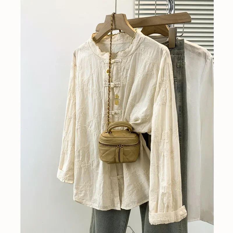 Women's clothing large size loose ethnic style embroidered shirt women's 2025 spring and autumn top simple loose trendy
Women's clothing large size loose ethnic style embroidered shirt women's 2025 spring and autumn top simple loose trendy