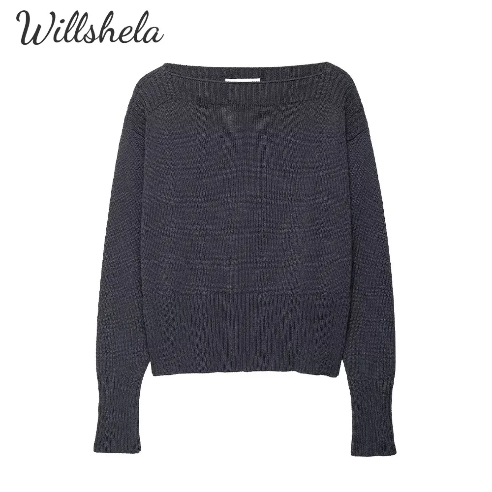 Willshela Women Fashion Vintage Knitted Sweater Slash Neck Long Sleeves Female Chic Lady Mujer Casual Outwear
Willshela Women Fashion Vintage Knitted Sweater Slash Neck Long Sleeves Female Chic Lady Mujer Casual Outwear