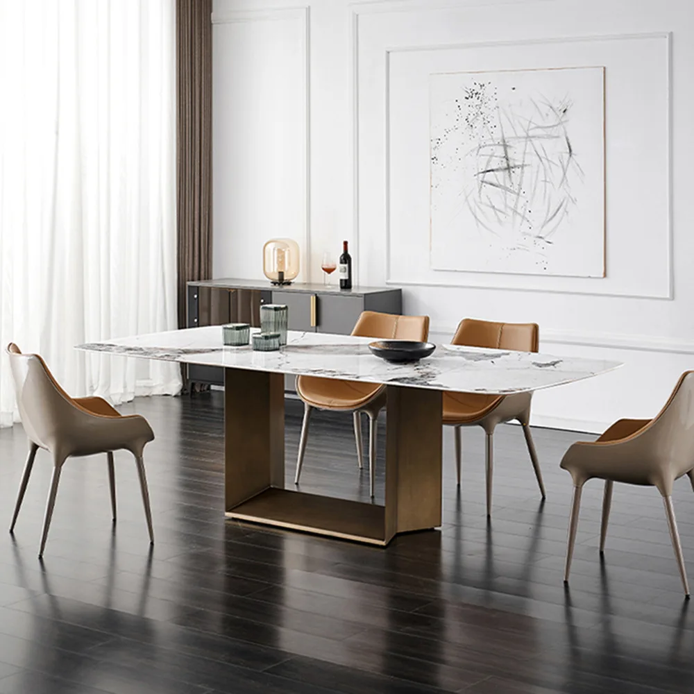 Add rectangular rock slab dining table Italian light luxury extremely simple conference table office large long table restaurant
Add rectangular rock slab dining table Italian light luxury extremely simple conference table office large long table restaurant