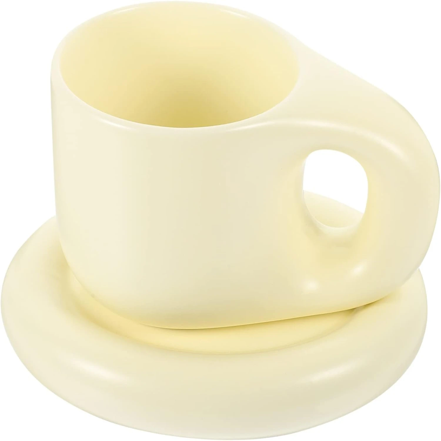 h - Perfect gift for friends and family - Beautiful chubby white ceramic cups and saucers - Enjoy your morning brew in style wit
h - Perfect gift for friends and family - Beautiful chubby white ceramic cups and saucers - Enjoy your morning brew in style wit