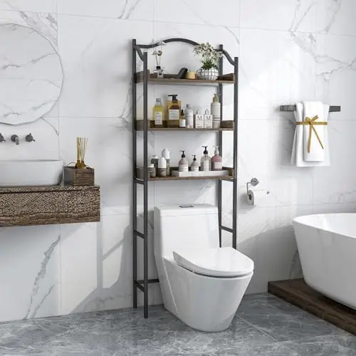 Over The Toilet Rack, 3-Tier Above Toilet Bathroom with Adjustable Bottom & Anti-Toppling Devices, Metal Frame, Freestand
Over The Toilet Rack, 3-Tier Above Toilet Bathroom with Adjustable Bottom & Anti-Toppling Devices, Metal Frame, Freestand