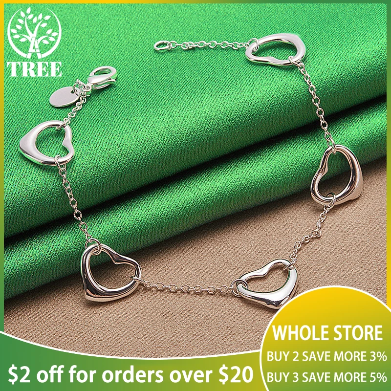 925 Sterling Silver Heart Bracelets For Woman Party Christmas Birthday Wedding Engagement Charm Jewelry Fashion 20cm Chain Gift
925 Sterling Silver Heart Bracelets For Woman Party Christmas Birthday Wedding Engagement Charm Jewelry Fashion 20cm Chain Gift