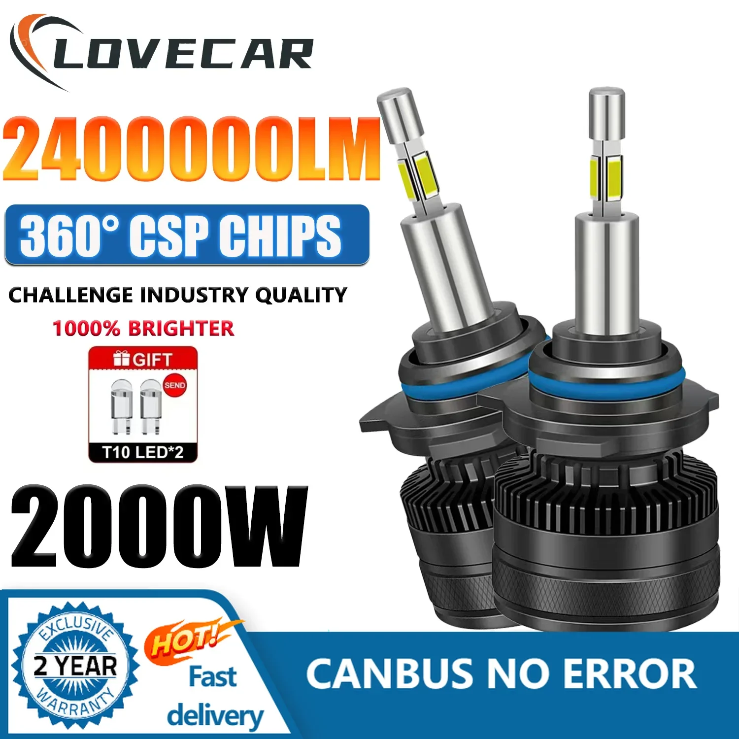 LOVECAR 360 2400000LM Super Bright H7 2000W High Power Headlamp Bulb Auto Lamp 6000K 12V 24V H11H8 H1 9005 HB3 9006 HB4 Light
LOVECAR 360 2400000LM Super Bright H7 2000W High Power Headlamp Bulb Auto Lamp 6000K 12V 24V H11H8 H1 9005 HB3 9006 HB4 Light