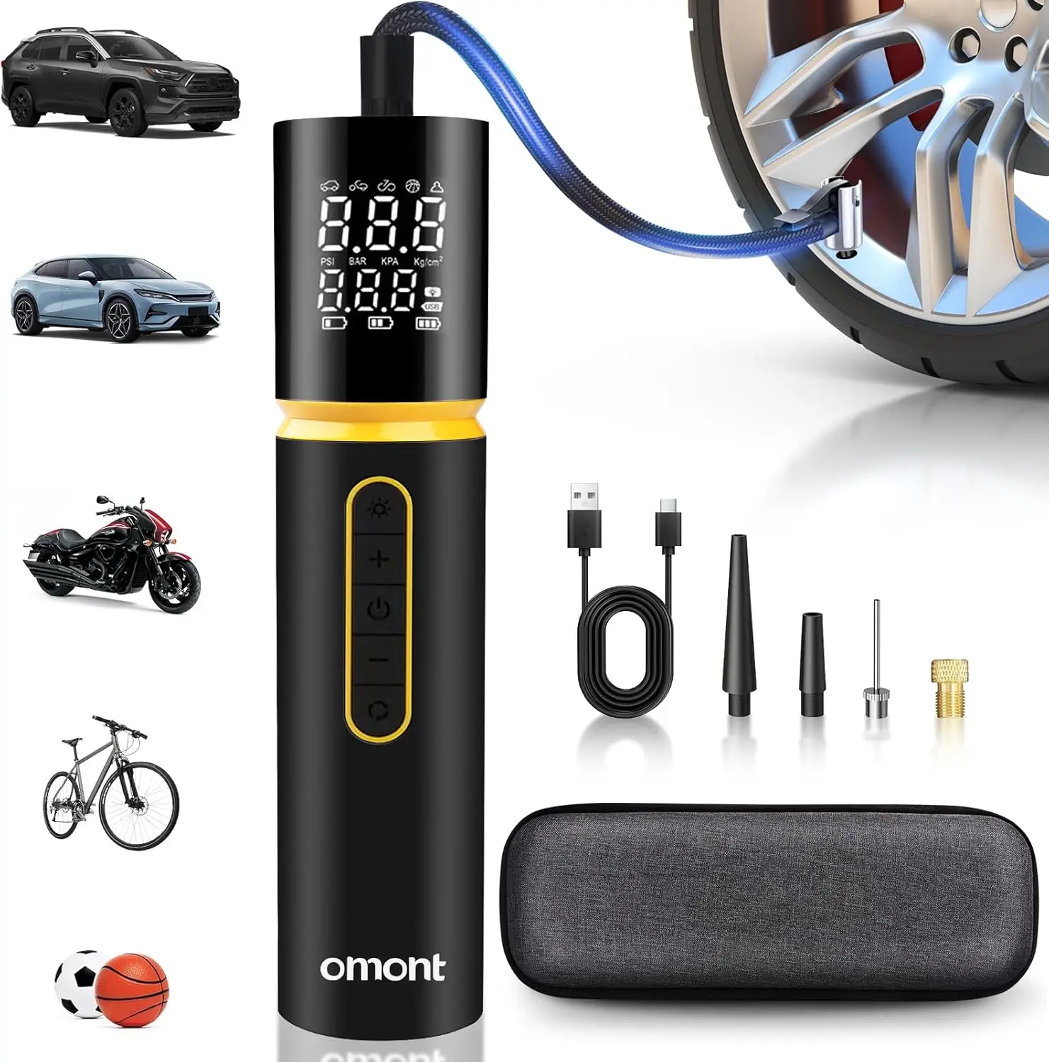 Portable Tire Inflator 150PSI Electric Air Pump for Car, Bike, Motorcycle - Cordless with Digital Gauge, 4X Faster
Portable Tire Inflator 150PSI Electric Air Pump for Car, Bike, Motorcycle - Cordless with Digital Gauge, 4X Faster