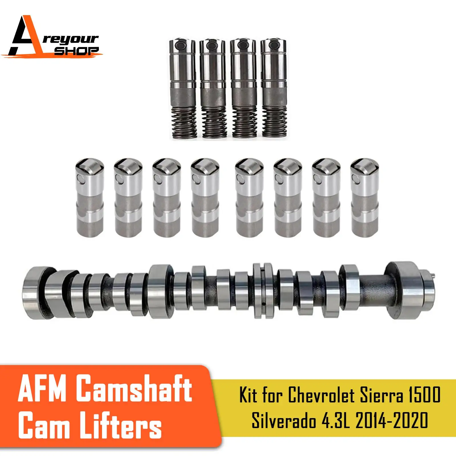 Areyourshop AFM Camshaft Cam Lifters Kit for Chevrolet Sierra 1500 Silverado 4.3L 2014 2015 2016 2017 2018 2019 2020
Areyourshop AFM Camshaft Cam Lifters Kit for Chevrolet Sierra 1500 Silverado 4.3L 2014 2015 2016 2017 2018 2019 2020