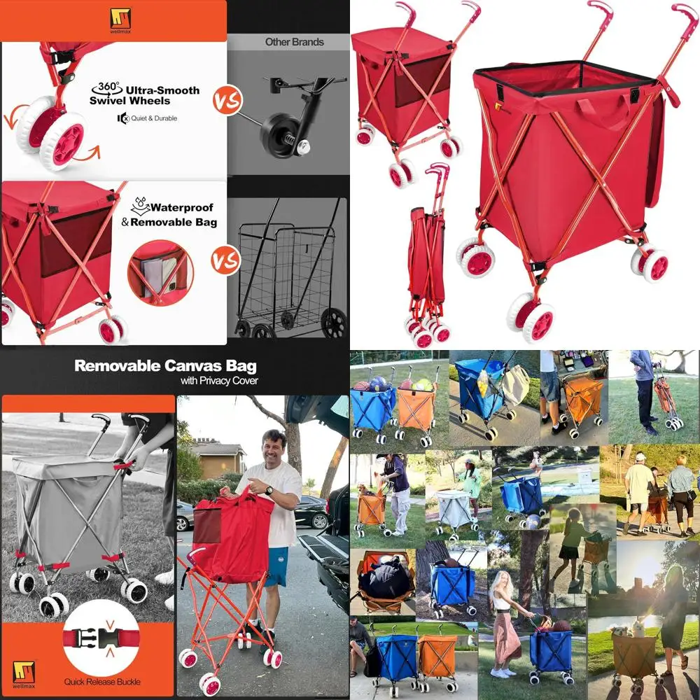 Складная корзина для покупок с колесами, съемный холщовый чехол, легкая продуктовая тележка емкостью 120 фунтов, идеально подходит для продуктов.
Складная корзина для покупок с колесами, съемный холщовый чехол, легкая продуктовая тележка емкостью 120 фунтов, идеально подходит для продуктов.