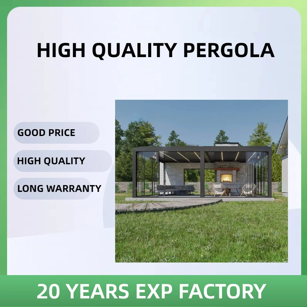Customized Sustainable Waterproof 3X4 Louvered Pure Aluminum Pergola Garden Gazebo Aluminium Motorized Electric Folding Louvered
Customized Sustainable Waterproof 3X4 Louvered Pure Aluminum Pergola Garden Gazebo Aluminium Motorized Electric Folding Louvered