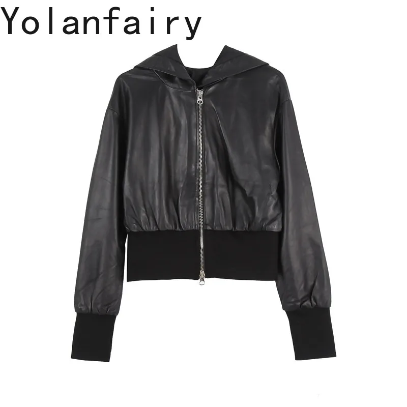 YOLANFAIRY Women Cropped Short Genuine Sheepskin Jacket 2026 Autumn Winter Hooded Long Sleeve Korean Real Leather Baseball Coats
YOLANFAIRY Women Cropped Short Genuine Sheepskin Jacket 2026 Autumn Winter Hooded Long Sleeve Korean Real Leather Baseball Coats