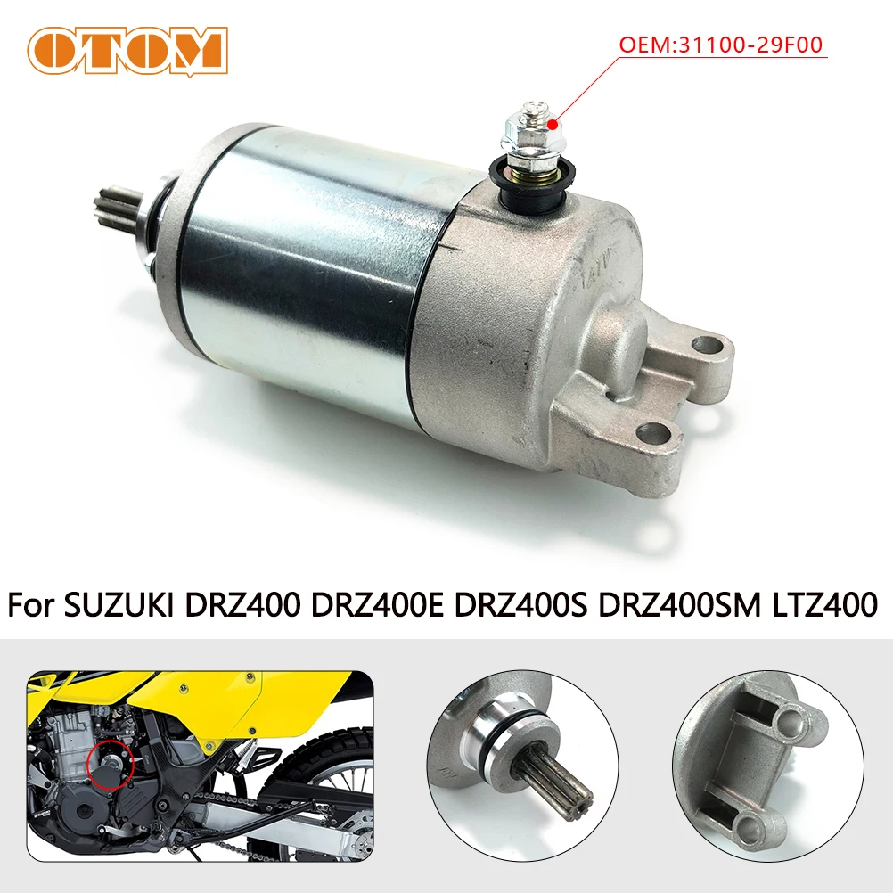 OTOM Motorcycle Starter Motor For SUZUKI DRZ400 DRZ400E DRZ400S DRZ400SM LTZ400 Pit Bike ATV Accessories 31100-29F00
OTOM Motorcycle Starter Motor For SUZUKI DRZ400 DRZ400E DRZ400S DRZ400SM LTZ400 Pit Bike ATV Accessories 31100-29F00