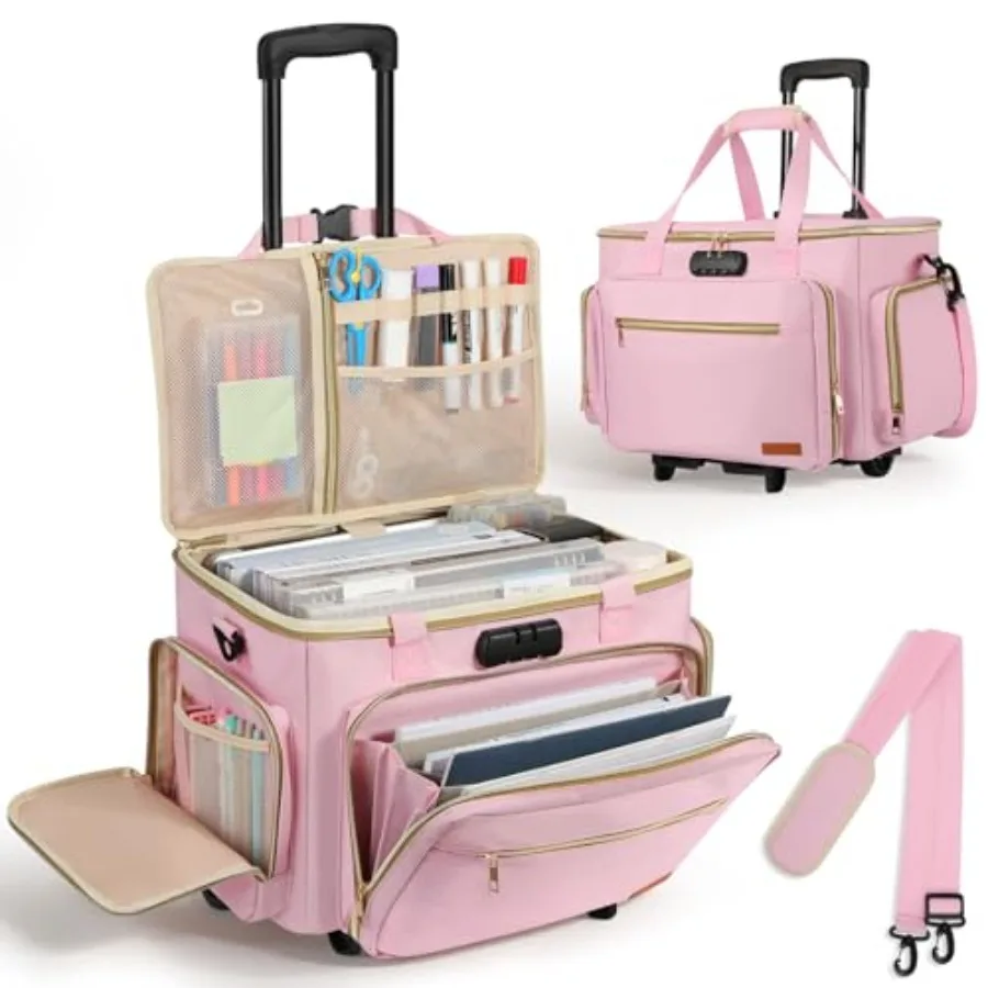 Rolling Teacher Bag with Wheels, Fits for 17" Laptop, Teacher Tote Bag with Detachable Trolley, Laptop Work Case with Anti Thef
Rolling Teacher Bag with Wheels, Fits for 17" Laptop, Teacher Tote Bag with Detachable Trolley, Laptop Work Case with Anti Thef