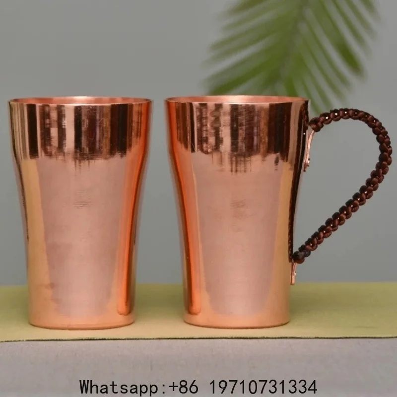 Handcrafted Pure Copper Beer Milk Mug Weave Handle Thickened Water Moscow Mule 400 ml Cup Dessert Cafe Drinkware Couple Gifts
Handcrafted Pure Copper Beer Milk Mug Weave Handle Thickened Water Moscow Mule 400 ml Cup Dessert Cafe Drinkware Couple Gifts