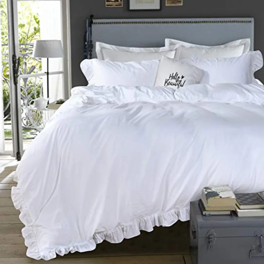 Washed Cotton Ruffled Duvet Cover SetVintage Shabby Boho Chic Ruffle Farmhouse Bedding Comforter Quilt Cover 3 Pieces Aesthetic
Washed Cotton Ruffled Duvet Cover SetVintage Shabby Boho Chic Ruffle Farmhouse Bedding Comforter Quilt Cover 3 Pieces Aesthetic