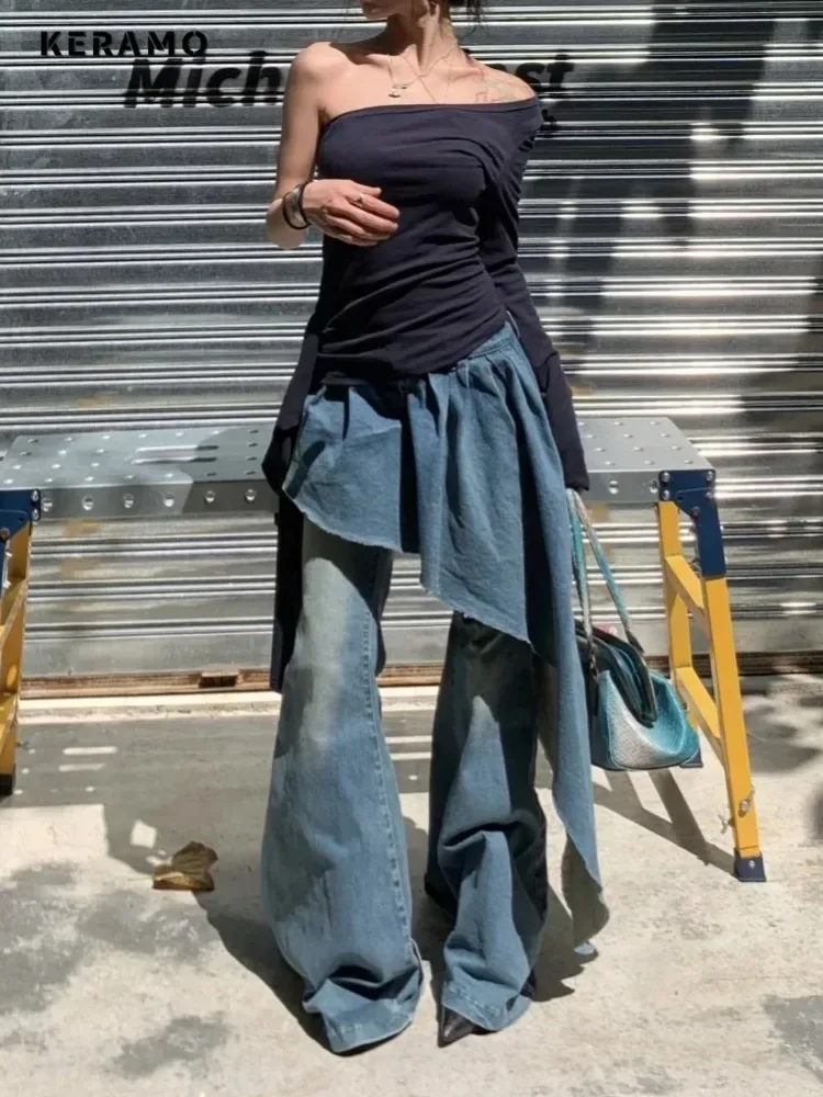 Women's 2000s Street Retro Spliced Jeans Hotsweet Y2K Eclectic Full Length Denim Trouser Vintage Sexy Emo Casual Trashy Pants
Women's 2000s Street Retro Spliced Jeans Hotsweet Y2K Eclectic Full Length Denim Trouser Vintage Sexy Emo Casual Trashy Pants