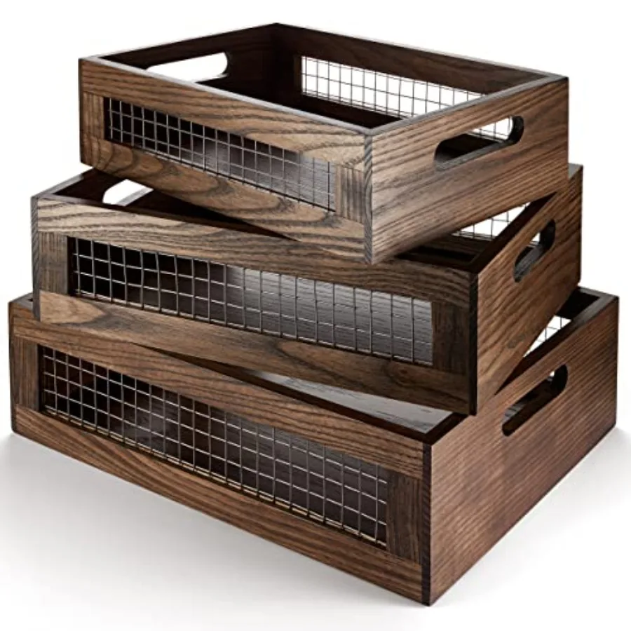 of Wooden Nesting Countertop Baskets Rustic Wood Storage Organizer for Kitchen Pantry or Bathroom Fruit Vegetables Bread Crates
of Wooden Nesting Countertop Baskets Rustic Wood Storage Organizer for Kitchen Pantry or Bathroom Fruit Vegetables Bread Crates