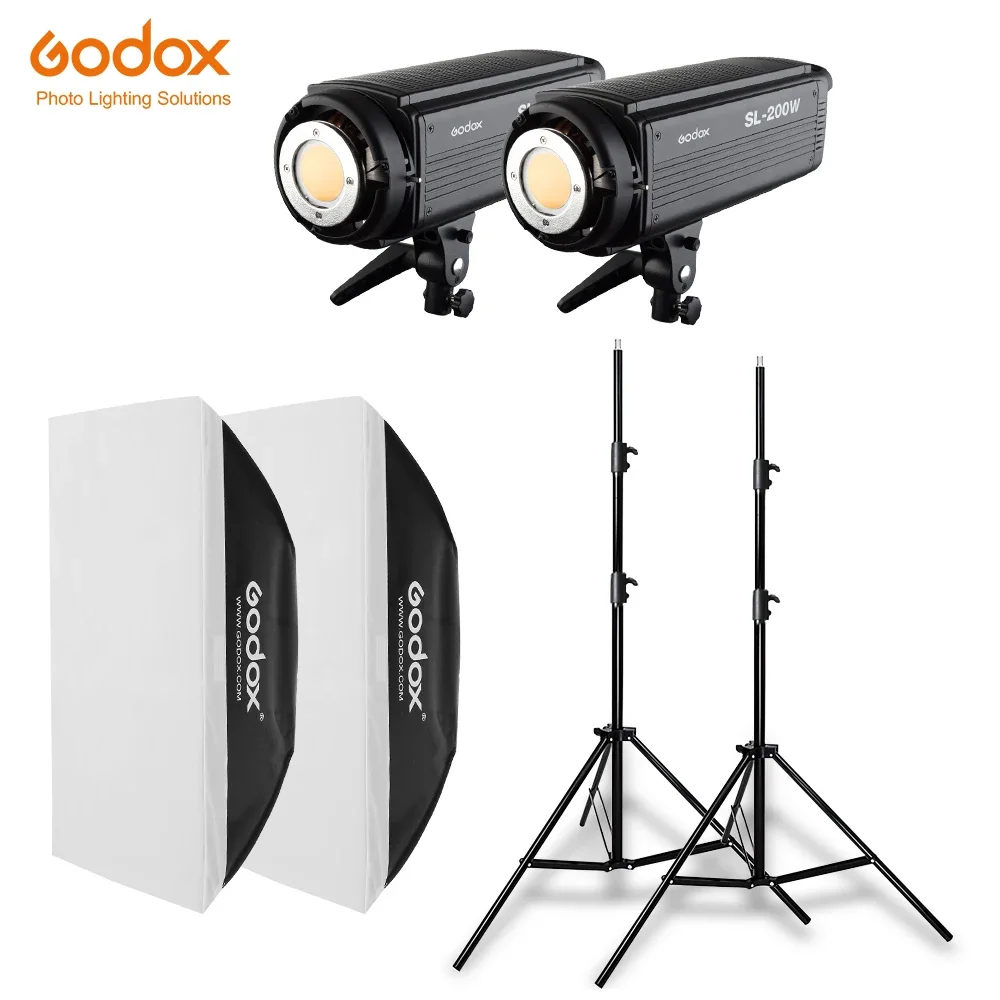 2x Godox SL-200W 200Ws 5600K Студийный светодиодный непрерывный фото-видео светильник + 2 подставки для освещения 2,8 м + 2 софтбокса 70x100 см
2x Godox SL-200W 200Ws 5600K Студийный светодиодный непрерывный фото-видео светильник + 2 подставки для освещения 2,8 м + 2 софтбокса 70x100 см