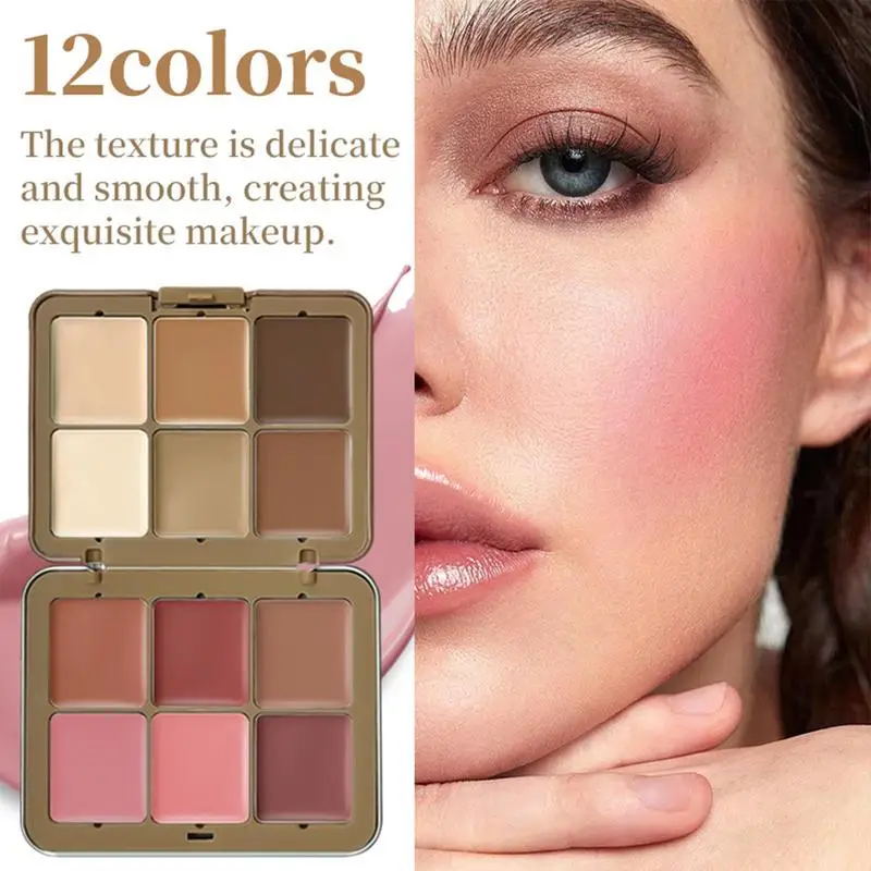 12 Colors Facial Bronzer Highlighter Blush Palette Tinted Moisturizing Cream Cheek Blusher Natural Blush Concealer Rouge Bronzer
12 Colors Facial Bronzer Highlighter Blush Palette Tinted Moisturizing Cream Cheek Blusher Natural Blush Concealer Rouge Bronzer