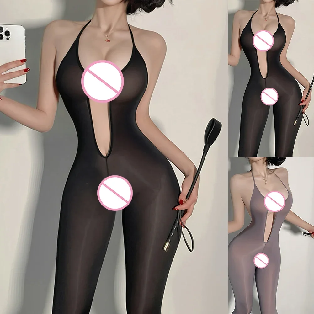 Women Shiny Sexy Lingerie Nightgown Bodysuit Ladies Silky Thin See Through Open Crotch Jumpsuit Bodysuit
Women Shiny Sexy Lingerie Nightgown Bodysuit Ladies Silky Thin See Through Open Crotch Jumpsuit Bodysuit