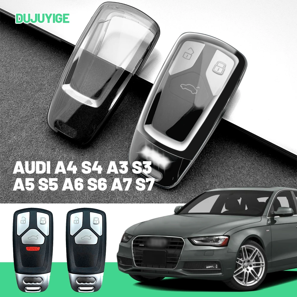 Clear TPU Car Key Case For Audi A4 S4 A3 S3 A5 S5 A6 S6 A7 S7 RS7 Q2 Q5 Q7 Key Fob Cover Protector Shell Auto Accessories
Clear TPU Car Key Case For Audi A4 S4 A3 S3 A5 S5 A6 S6 A7 S7 RS7 Q2 Q5 Q7 Key Fob Cover Protector Shell Auto Accessories