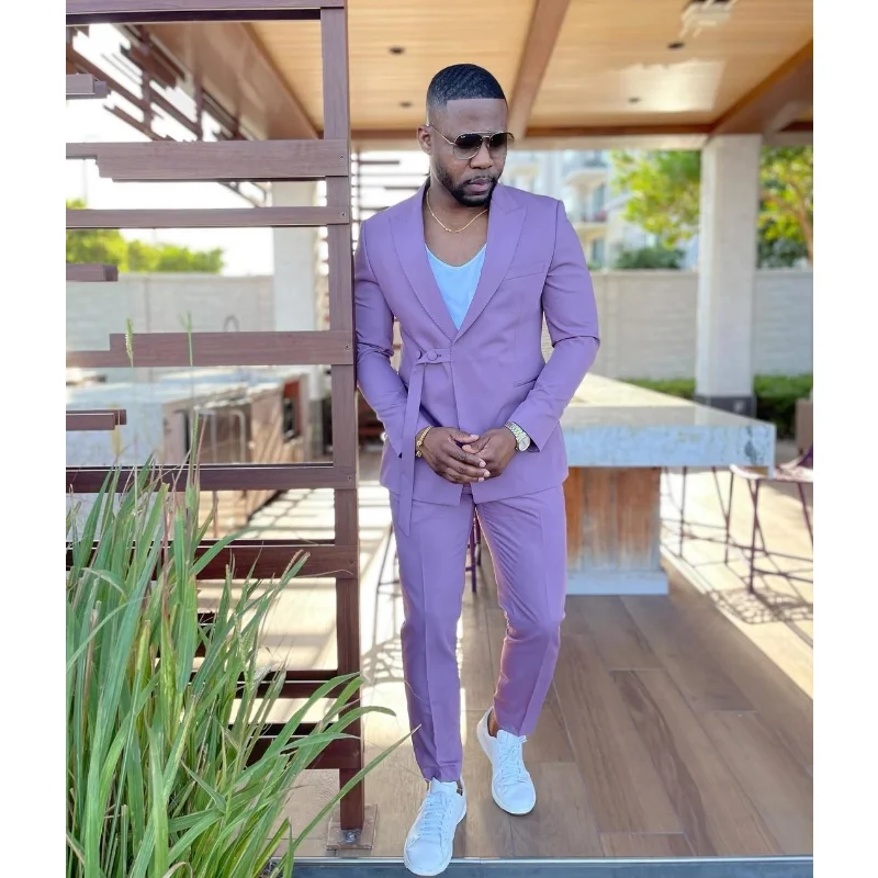 New Fashion Light Purple Men Suits With Belt Tuxedos Terno Masculino Groom Prom Slim Fit Blazer 2 Pcs Jacket+Pant Custom Made
New Fashion Light Purple Men Suits With Belt Tuxedos Terno Masculino Groom Prom Slim Fit Blazer 2 Pcs Jacket+Pant Custom Made