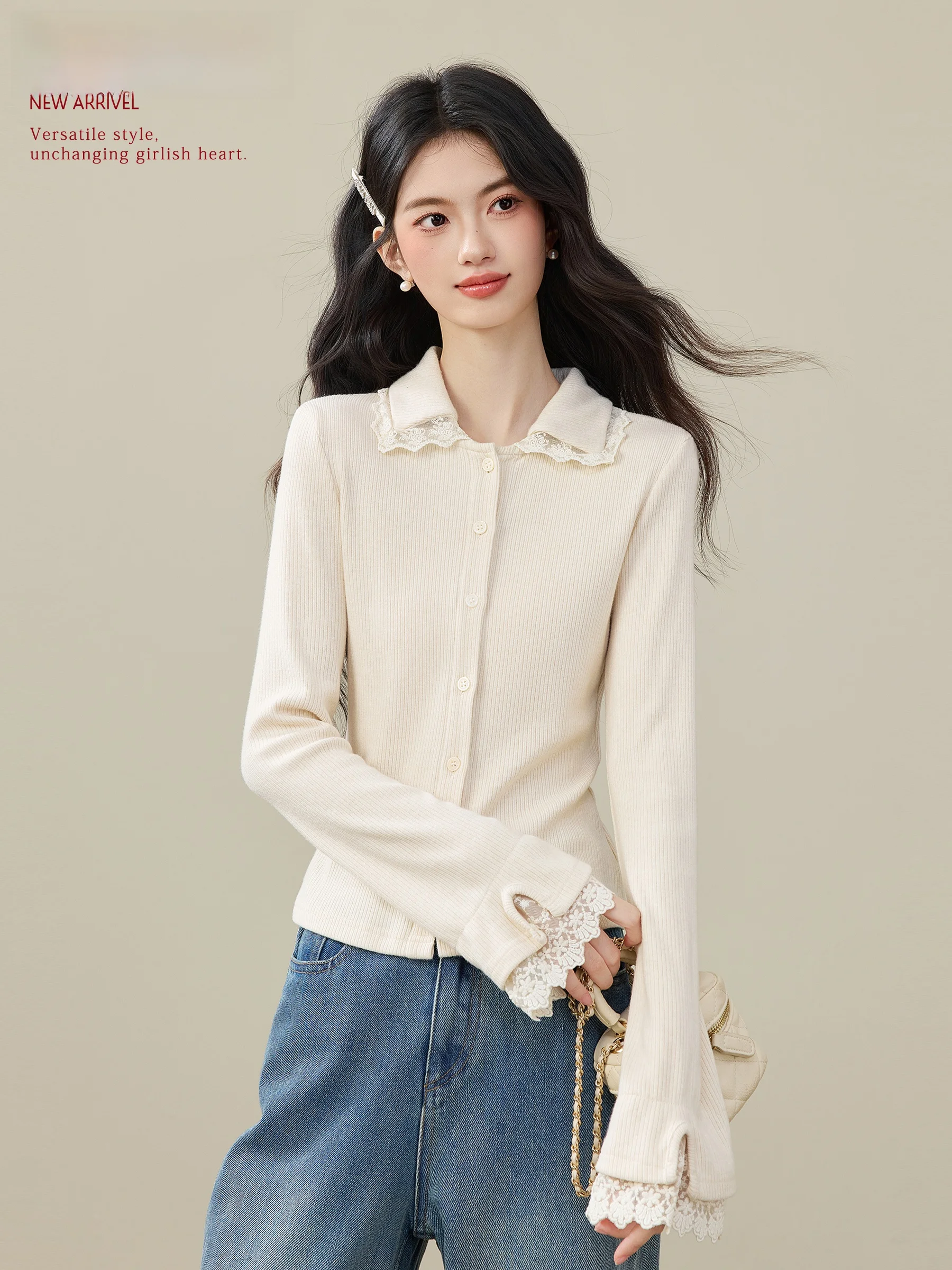 Retro Apricot Long Sve T-irt Knitwear Women's Lace Splicing Open Cardigan Sweet Sle Slim Fit Cotton Polyester Nylon Sp...
Retro Apricot Long Sve T-irt Knitwear Women's Lace Splicing Open Cardigan Sweet Sle Slim Fit Cotton Polyester Nylon Sp...