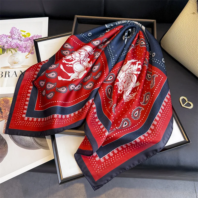 Silk Square Scarf Hijab Woman Shawl Wraps Bandana Headband Ribbon Headscarf Luxury Brands Designer Handkerchief Female
Silk Square Scarf Hijab Woman Shawl Wraps Bandana Headband Ribbon Headscarf Luxury Brands Designer Handkerchief Female