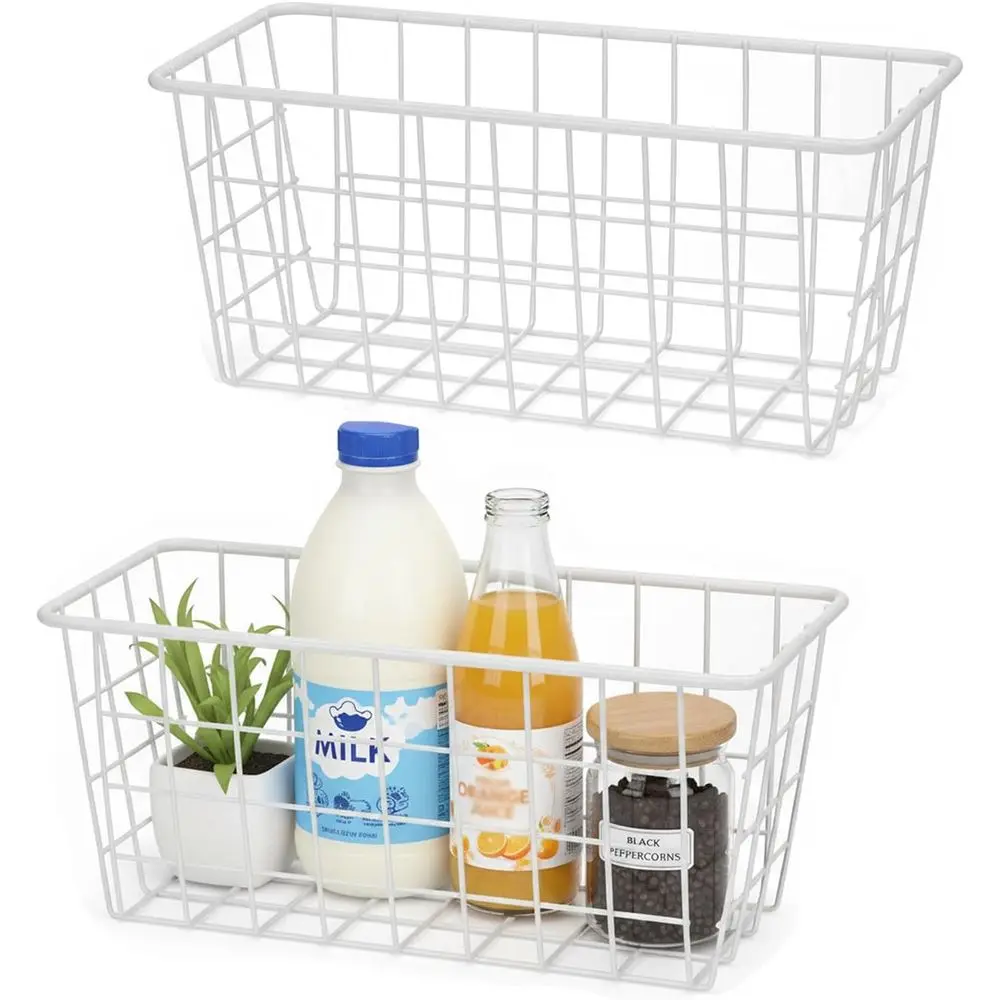 Over-Cabinet Door Hanging Wire Basket Organizer, Wall-Mounted Storage for Kitchen, Pantry, or Bathroom, White
Over-Cabinet Door Hanging Wire Basket Organizer, Wall-Mounted Storage for Kitchen, Pantry, or Bathroom, White