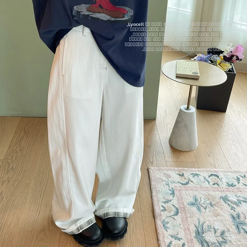 Легкие дышащие летние джинсы из хлопка с эффектом стирки, без застежек, в клетку, с отворотами, свободного кроя, прямые, с высокой талией
Легкие дышащие летние джинсы из хлопка с эффектом стирки, без застежек, в клетку, с отворотами, свободного кроя, прямые, с высокой талией