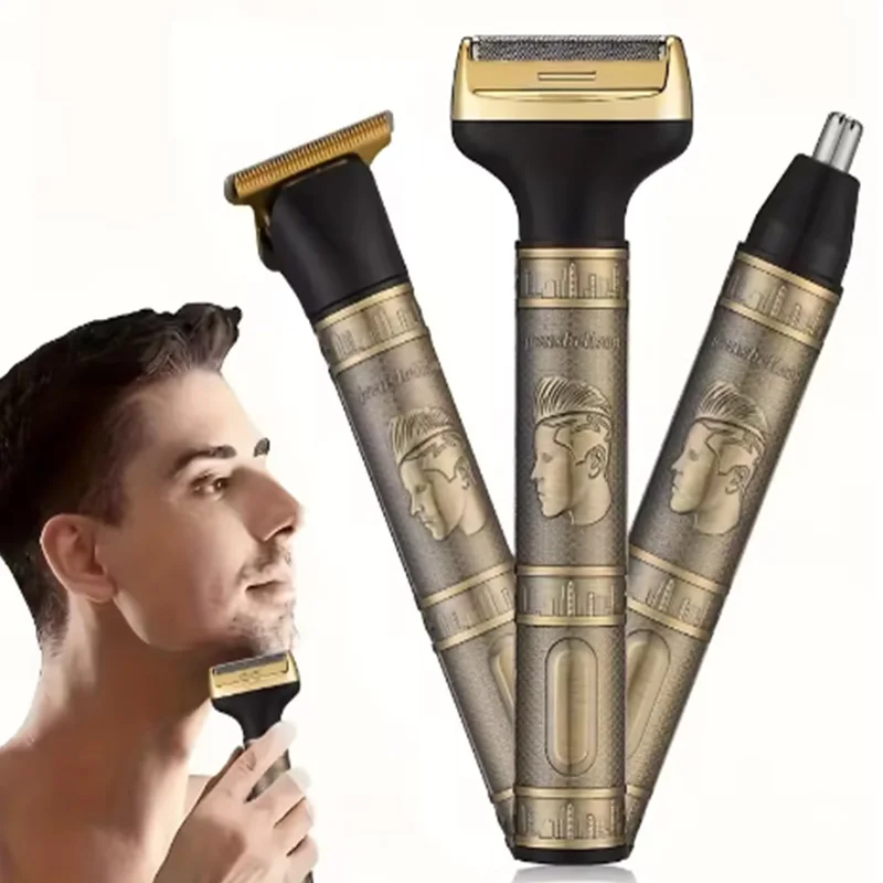 Fast-charging electric shaver, men's household hair clipper, nose hair trimmer 3-in-1 set, multi-functional beard knife
Fast-charging electric shaver, men's household hair clipper, nose hair trimmer 3-in-1 set, multi-functional beard knife