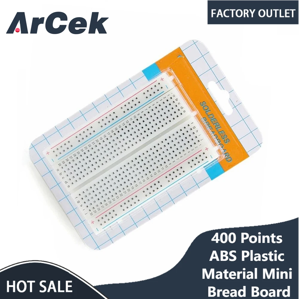 8.5CM*5.5CM Transparent Solderless Breadboard 400 Points ABS Plastic Material Mini Bread Board DIY
8.5CM*5.5CM Transparent Solderless Breadboard 400 Points ABS Plastic Material Mini Bread Board DIY