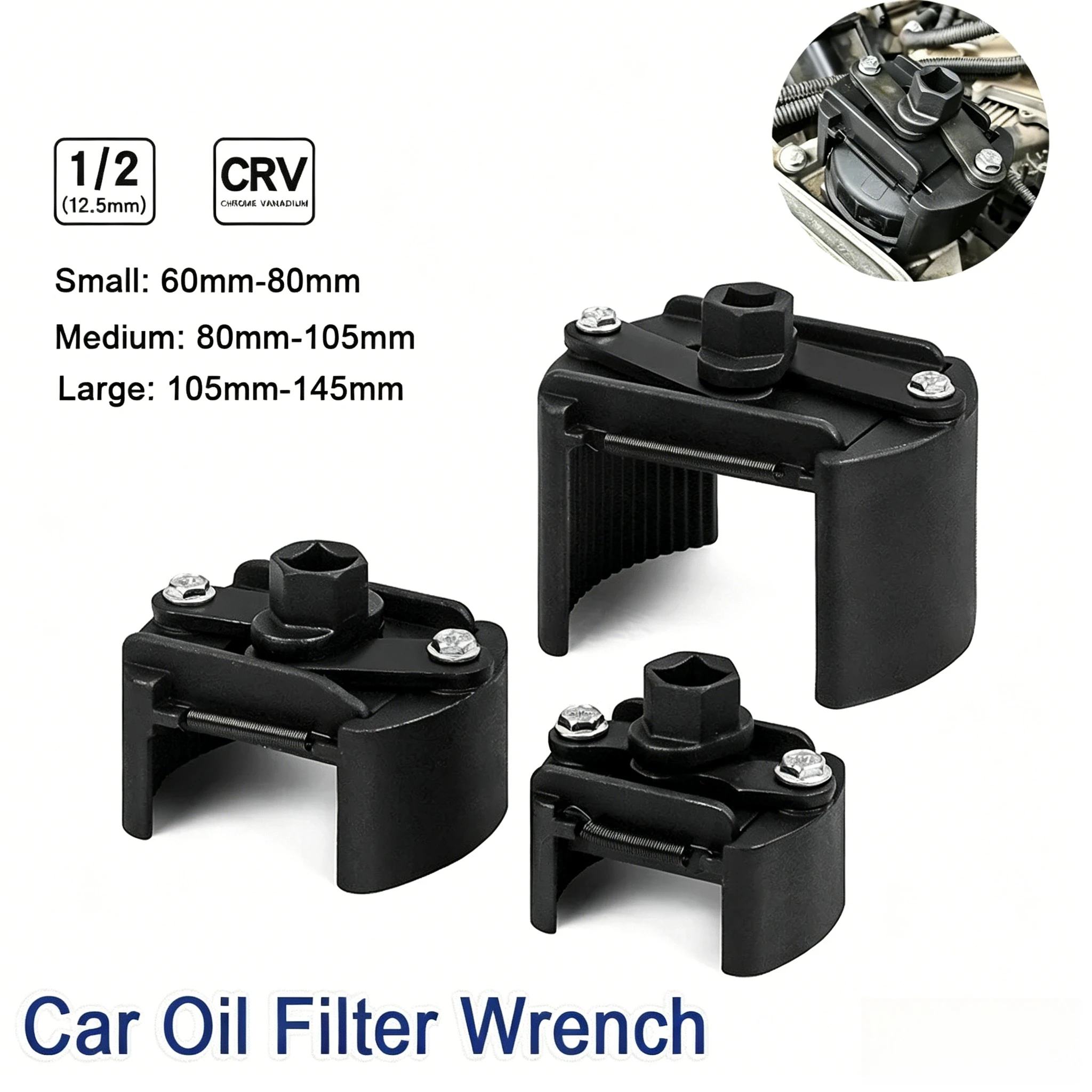 For Car Oil Filter Wrench Fuel Filter Cast Removal Repair Tool Truck Motorcycle Accessories 60-105mm Adjustable Steel Spanner
For Car Oil Filter Wrench Fuel Filter Cast Removal Repair Tool Truck Motorcycle Accessories 60-105mm Adjustable Steel Spanner