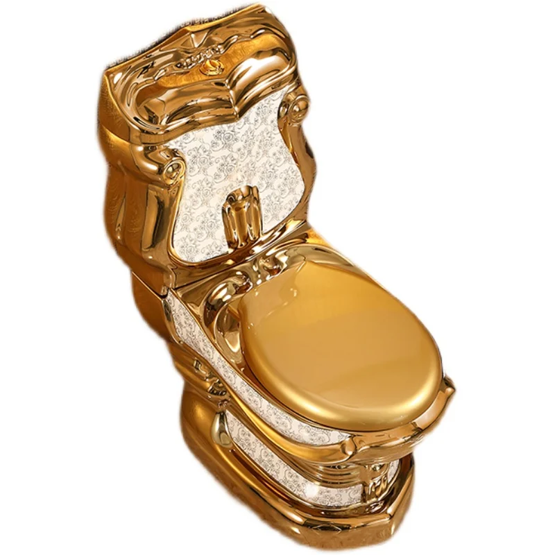 European-style golden toilet color gold retro home silent home toilet large diameter deodorant color toilet bathroom
European-style golden toilet color gold retro home silent home toilet large diameter deodorant color toilet bathroom