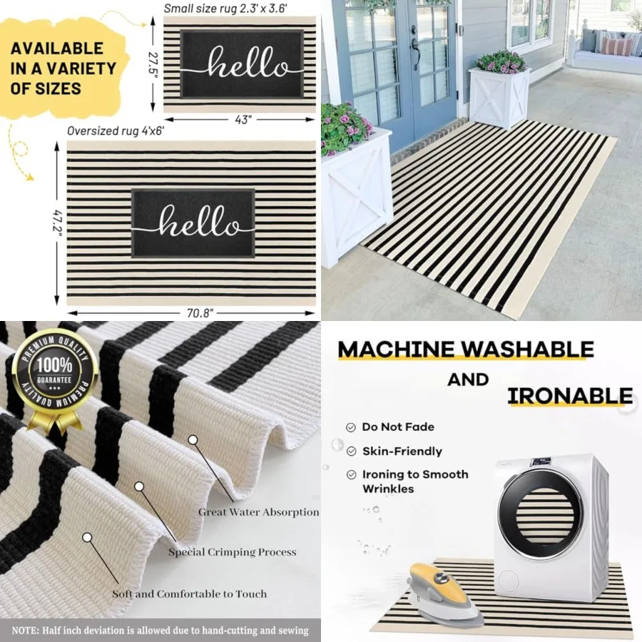 Beige Striped Rug 4x6 Indoor Outdoor Front Door Rugs H Woven Cotton Washable Striped Laye Doormats for Front Porch Kitchen Farm
Beige Striped Rug 4x6 Indoor Outdoor Front Door Rugs H Woven Cotton Washable Striped Laye Doormats for Front Porch Kitchen Farm