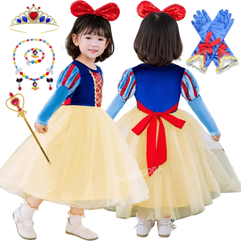 Trip Fancy Snow White Costume Little Girl Halloween Apparel Child Birthday Party Kid Princess Cosplay Ball Gown Kids Clothes
Trip Fancy Snow White Costume Little Girl Halloween Apparel Child Birthday Party Kid Princess Cosplay Ball Gown Kids Clothes