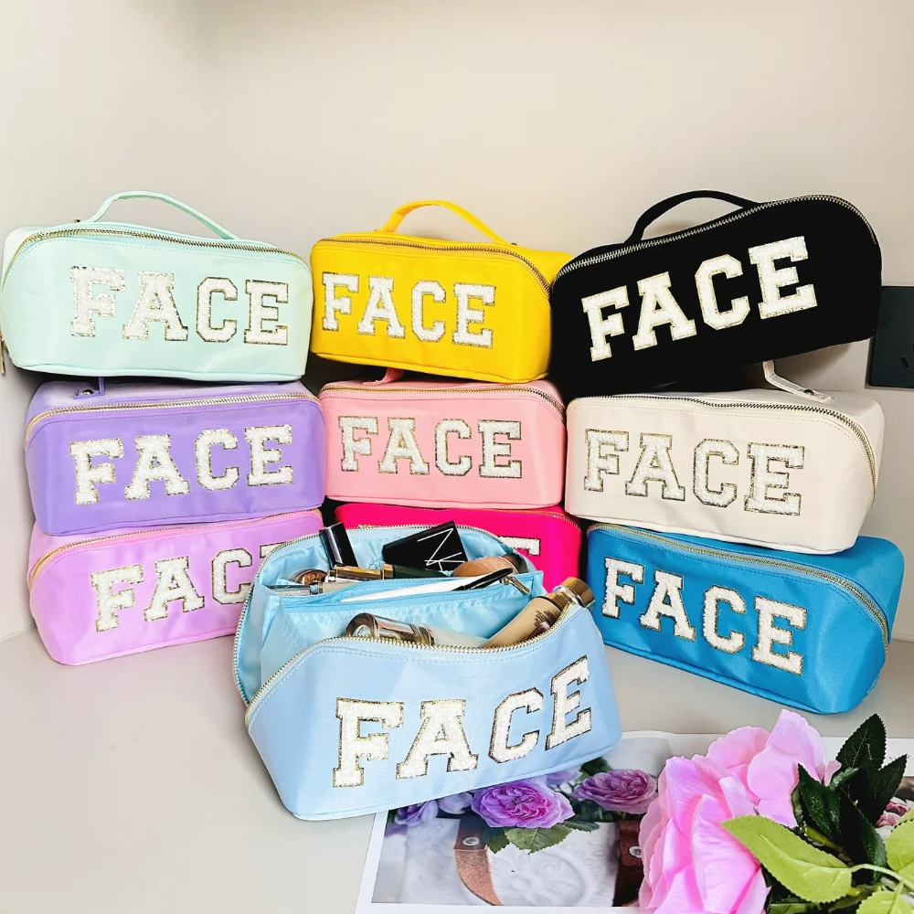 Nylon Letter Embroidery Cosmetic Bag, Towel Waterproof Large Capacity Wash Bag, Bag Pouch Travel kits Bags for woman Cooler bag
Nylon Letter Embroidery Cosmetic Bag, Towel Waterproof Large Capacity Wash Bag, Bag Pouch Travel kits Bags for woman Cooler bag