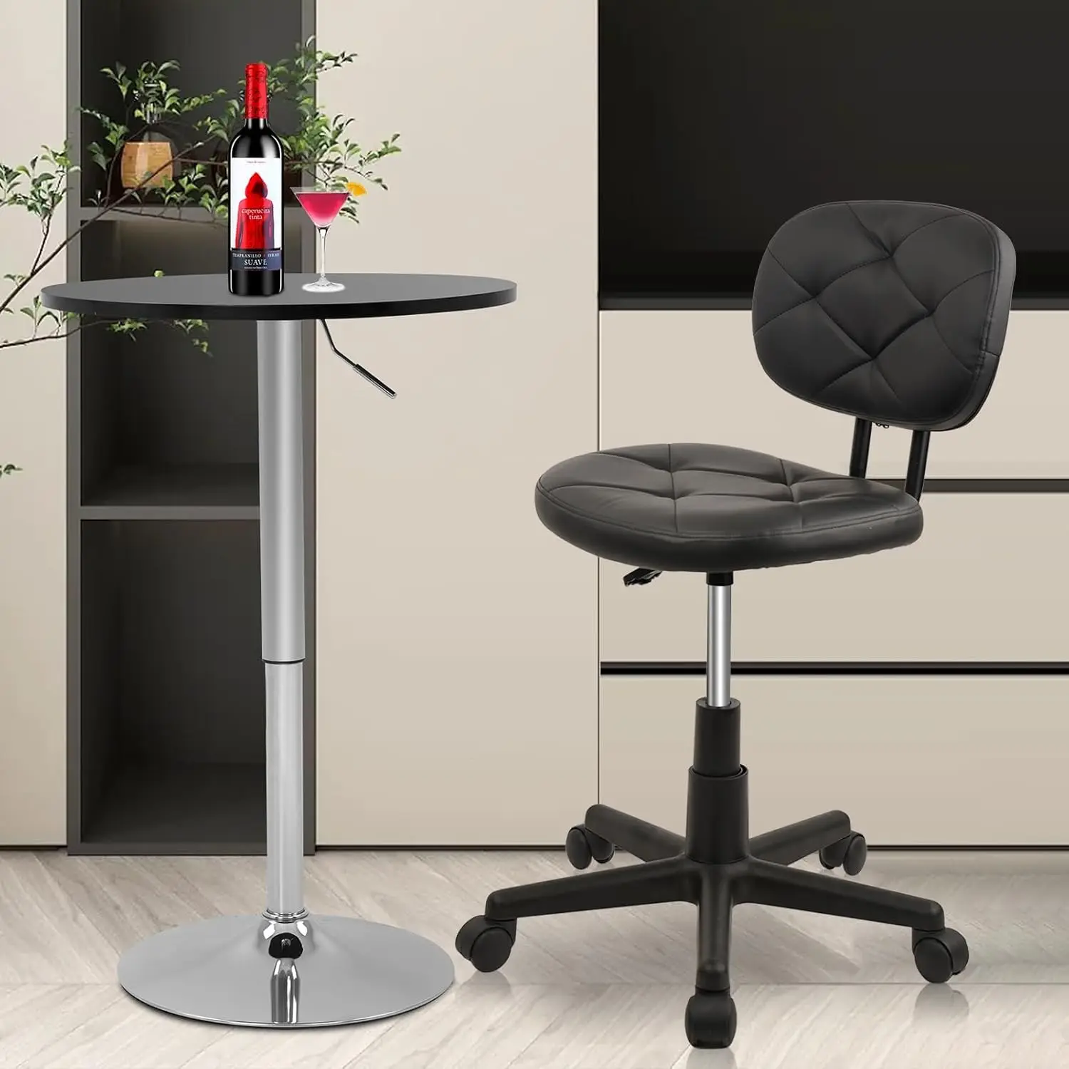 Rolling Chair Stool With Backrest Leather Swivel Home Office Desk Chairs, Adjustable Height Work Garage Salon Stools For Bar
Rolling Chair Stool With Backrest Leather Swivel Home Office Desk Chairs, Adjustable Height Work Garage Salon Stools For Bar