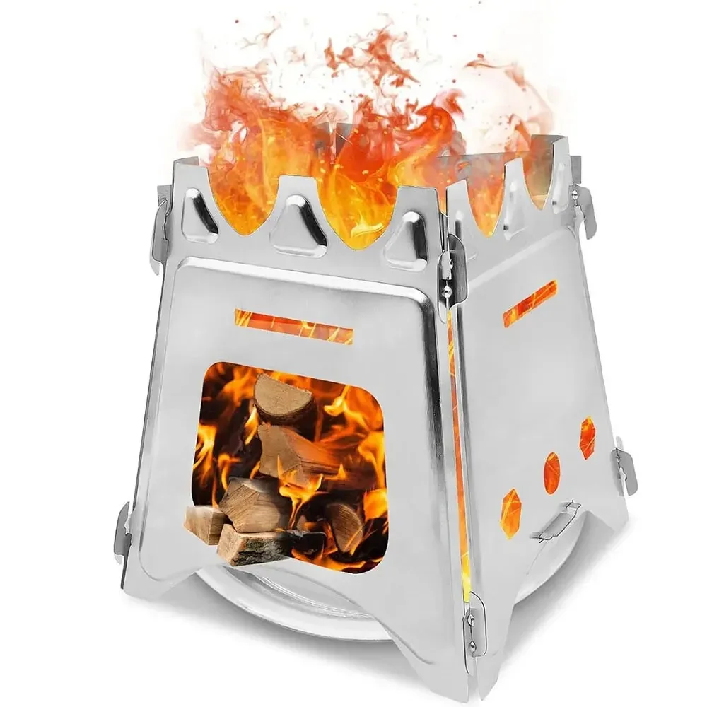 Portable Camping Wood Stove with Stainless Steel Folding Lightweight Firewood Stove for Outdoor Hiking Traveling BBQ Picnic
Portable Camping Wood Stove with Stainless Steel Folding Lightweight Firewood Stove for Outdoor Hiking Traveling BBQ Picnic