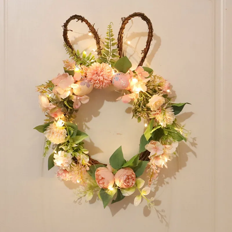 Durable Easter Bunny Shape Rattan Ring Easter Egg Imitation Wreath Beautiful Delicate Easter Bunny Garland
Durable Easter Bunny Shape Rattan Ring Easter Egg Imitation Wreath Beautiful Delicate Easter Bunny Garland