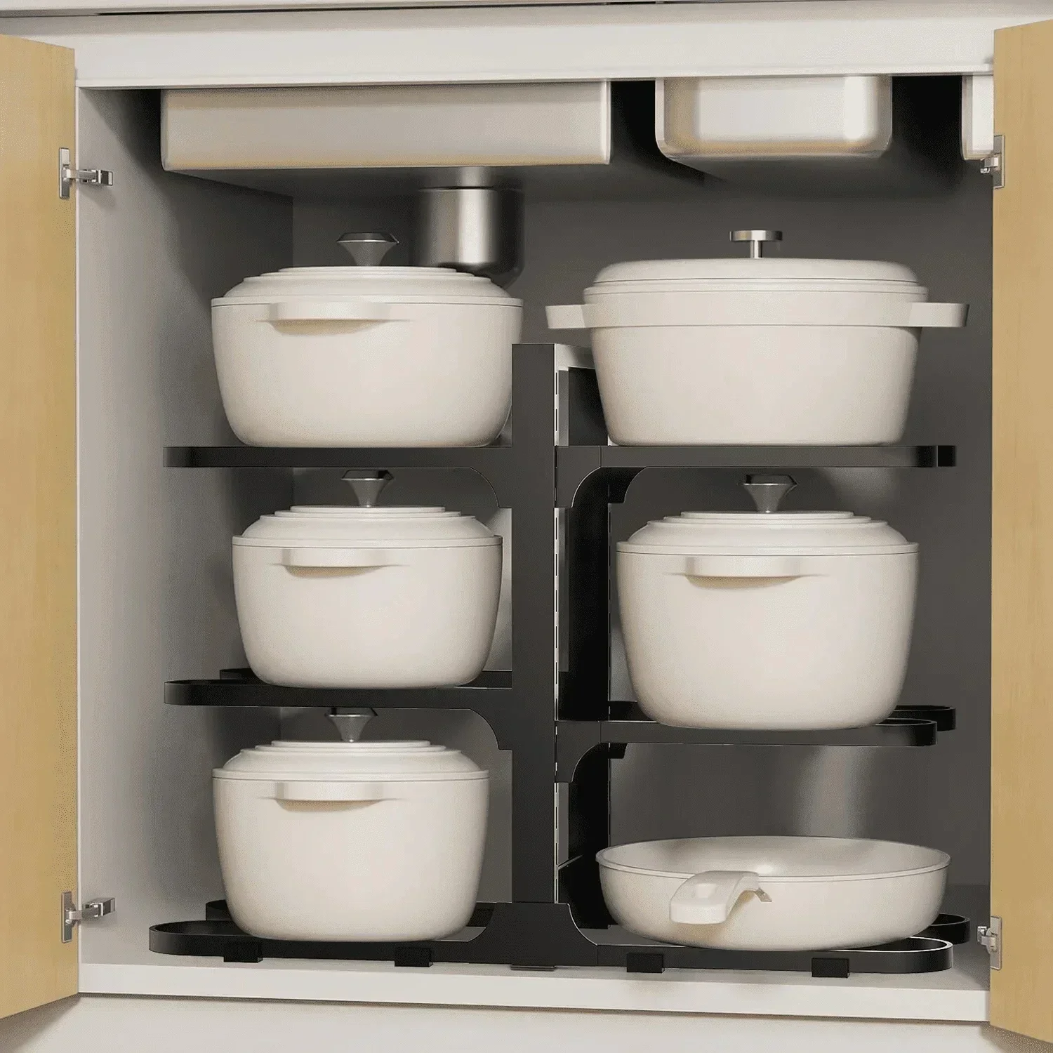 Kitchen multi-layer frying pan, electric rice cooker, seasoning adjustable stainless steel pot, bowl, and utensil storage rack,
Kitchen multi-layer frying pan, electric rice cooker, seasoning adjustable stainless steel pot, bowl, and utensil storage rack,