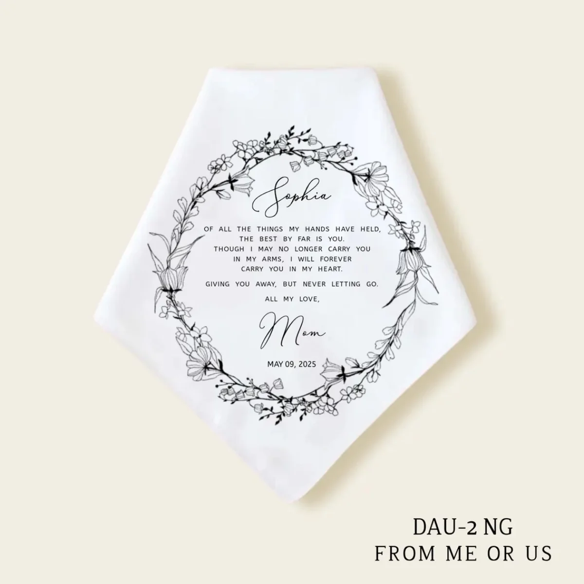 Свадебный подарок для дочери от мамы, персонализированный свадебный носовой платок, подарок на день свадьбы для невесты, подарок от родителей, мамы и папы
Свадебный подарок для дочери от мамы, персонализированный свадебный носовой платок, подарок на день свадьбы для невесты, подарок от родителей, мамы и папы