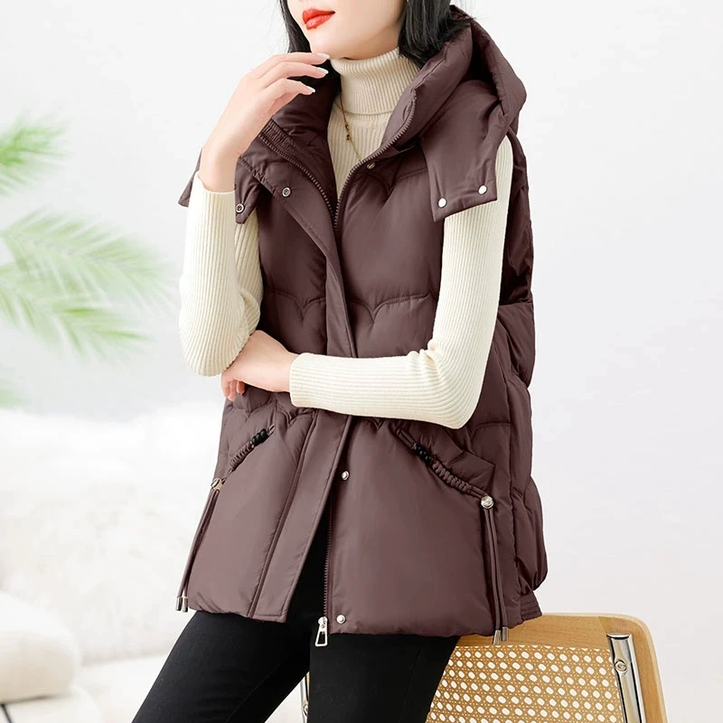 Women's 2025 Winter Thicken Warm Down Cotton Vest Without Sleeve Zip Front Fashion Waistcoat Detachable Hood Large Size Jackets
Women's 2025 Winter Thicken Warm Down Cotton Vest Without Sleeve Zip Front Fashion Waistcoat Detachable Hood Large Size Jackets