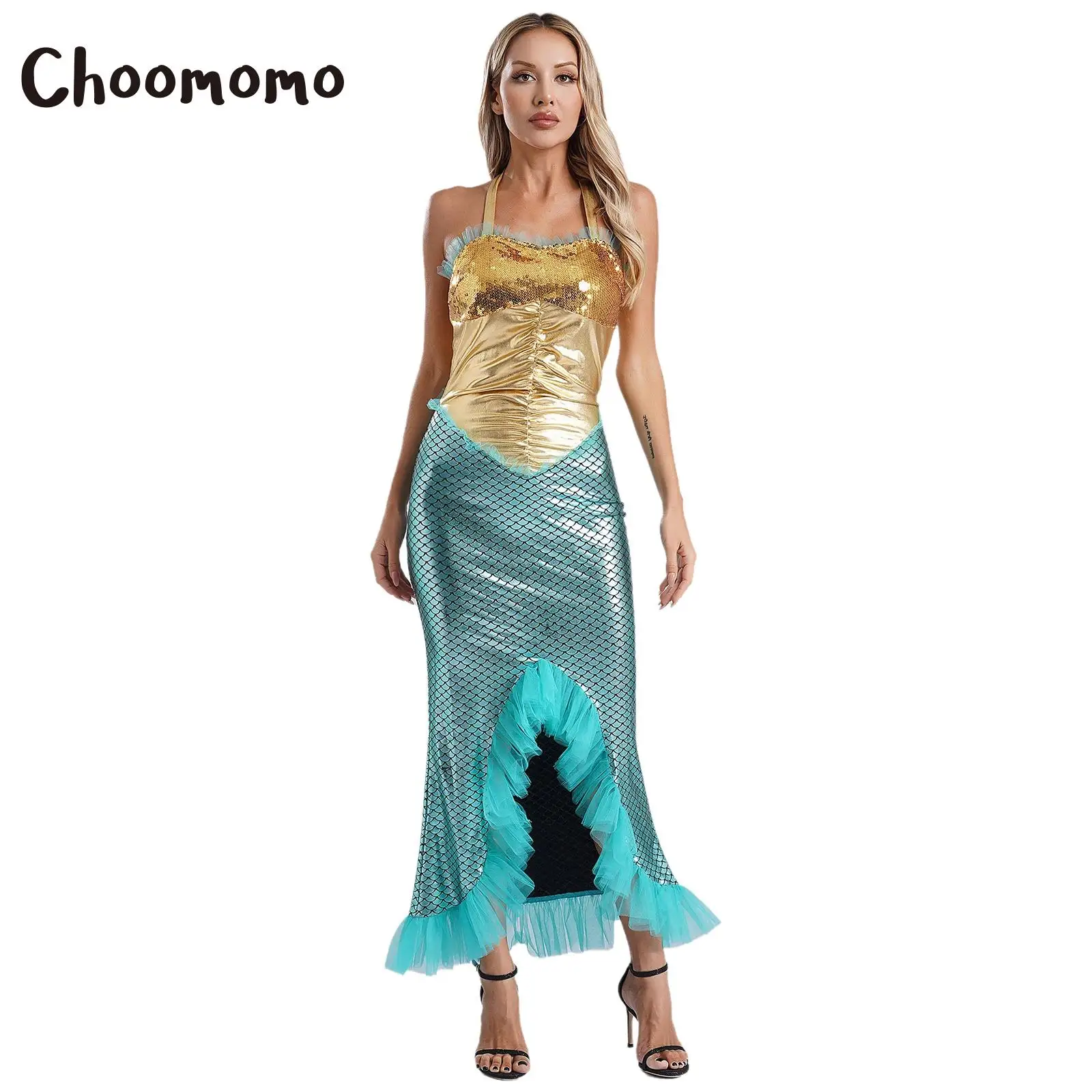 Womens Mermaid Costume Sparkling Sequin Long Tail Skirts for Adult Movie Character Cosplay Halloween Party Fancy Dress Up
Womens Mermaid Costume Sparkling Sequin Long Tail Skirts for Adult Movie Character Cosplay Halloween Party Fancy Dress Up