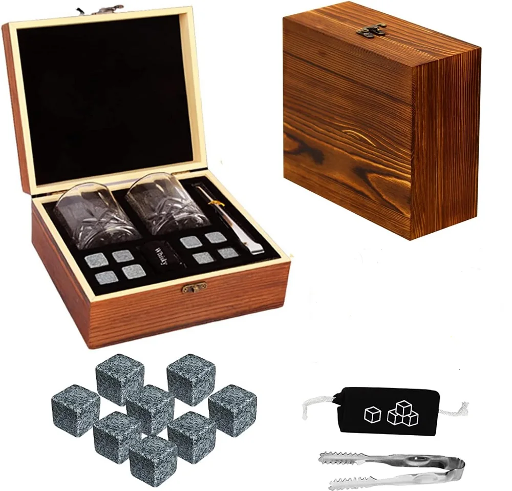 Whiskey Stones Gift Set for Men 8 Granite Chilling Whisky Rocks 2 Crystal Whisky Glasses Best Gifts for Dad Husband Boyfriend
Whiskey Stones Gift Set for Men 8 Granite Chilling Whisky Rocks 2 Crystal Whisky Glasses Best Gifts for Dad Husband Boyfriend
