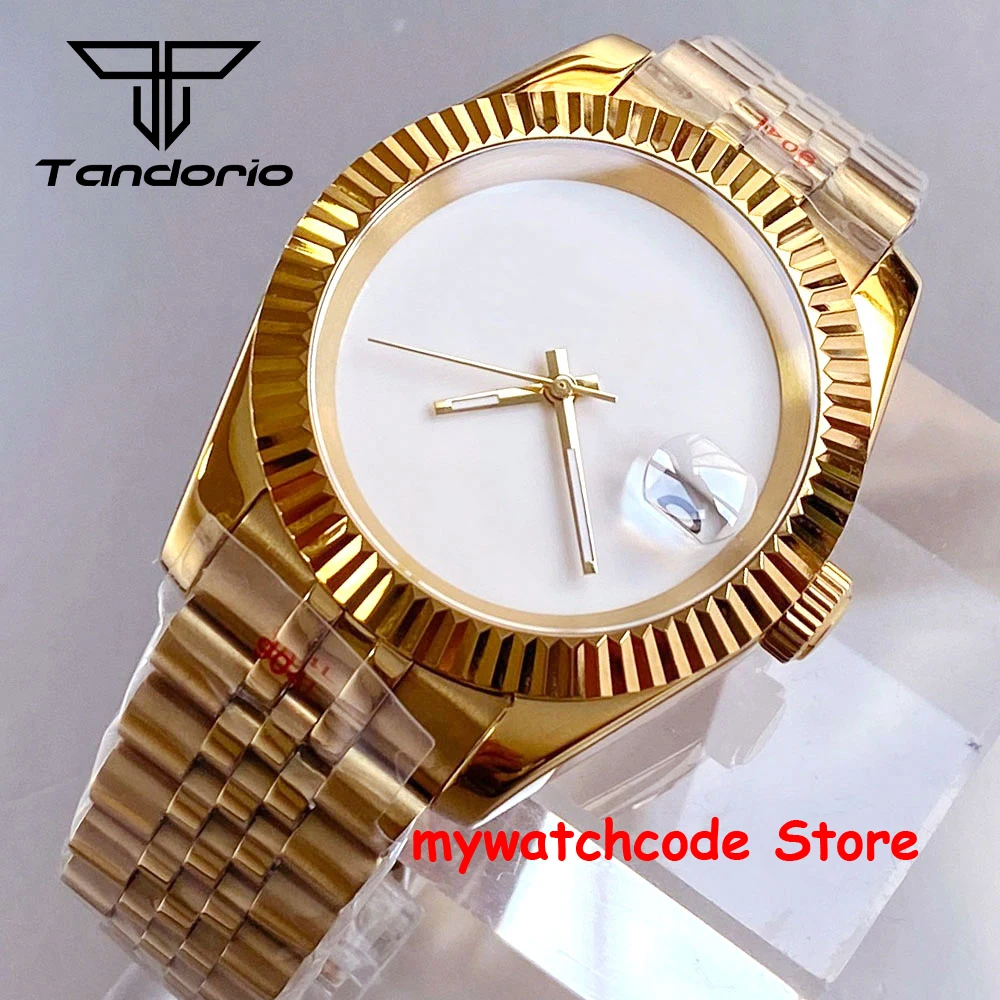 Tandorio 39mm Gold Men's Watch Calendar White Dial 10ATM NH35A Automatic Man Watch Mechanical Sports Wristwatches 2025
Tandorio 39mm Gold Men's Watch Calendar White Dial 10ATM NH35A Automatic Man Watch Mechanical Sports Wristwatches 2025