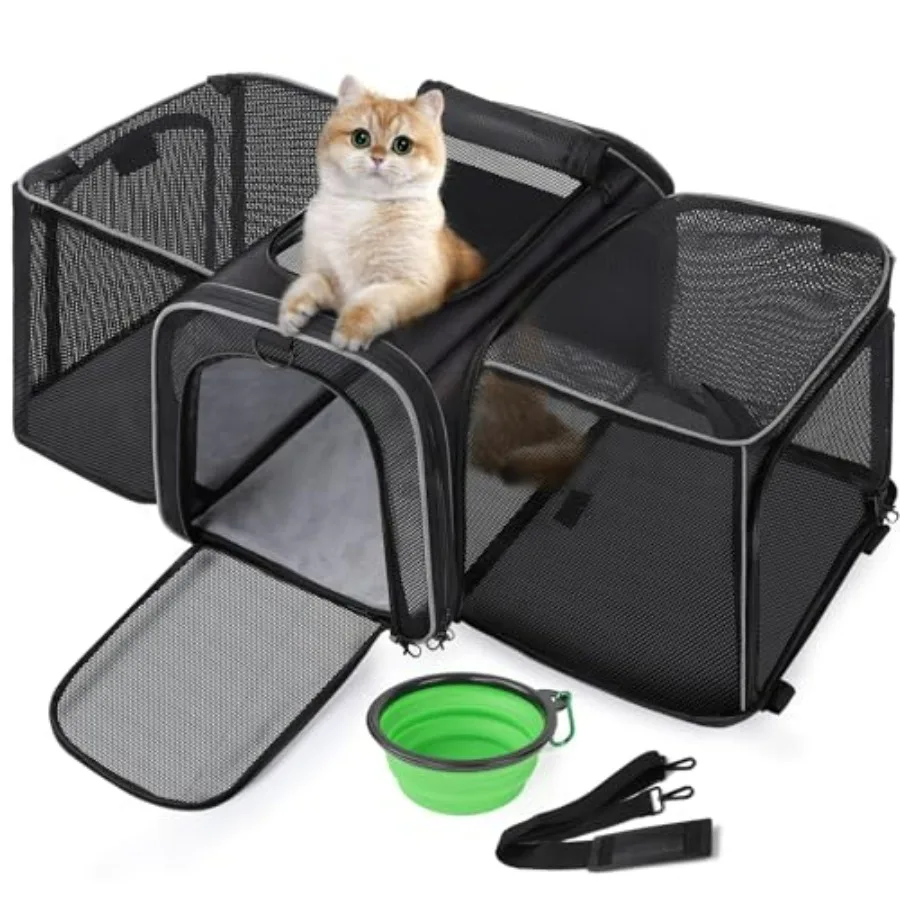 Cat Carrier Expandable, Extra Large Pet Carrier Bag, Foldable Cat Carrier Bag with Breathable Mesh, Pet Carrier Transport Bag f
Cat Carrier Expandable, Extra Large Pet Carrier Bag, Foldable Cat Carrier Bag with Breathable Mesh, Pet Carrier Transport Bag f