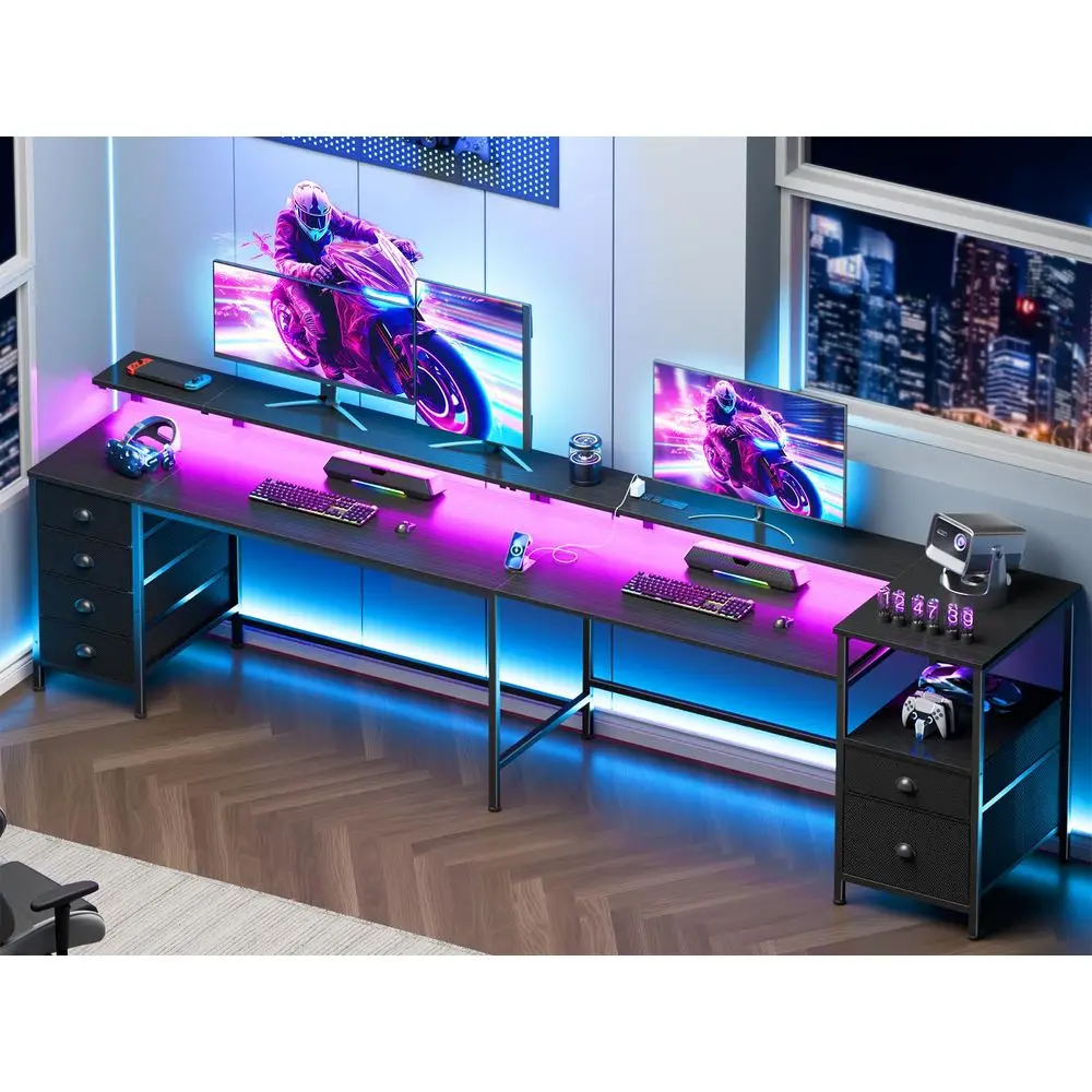 95 Two Person Computer Gaming Desk, Long 2 Person Home Office Desk with 6 Drawers amp Storage Shelves, Double Table with Power
95 Two Person Computer Gaming Desk, Long 2 Person Home Office Desk with 6 Drawers amp Storage Shelves, Double Table with Power