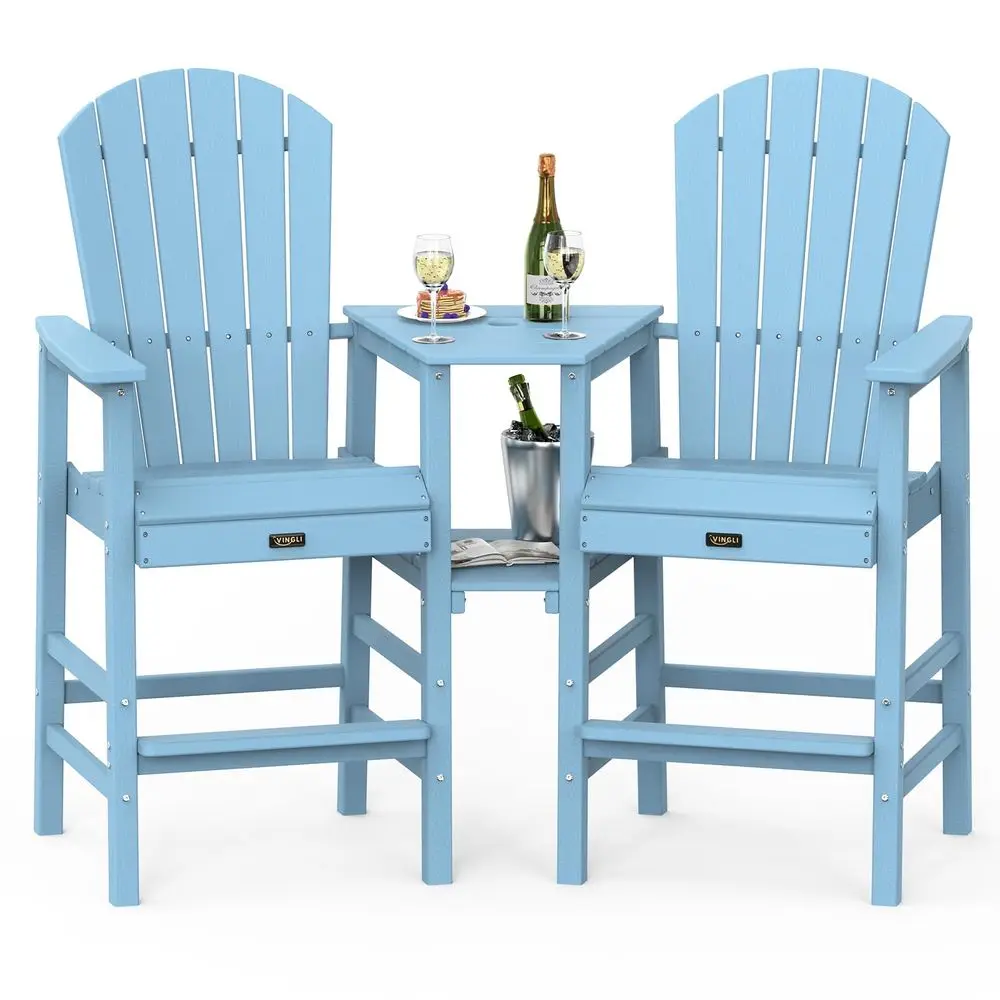 Tall Adirondack Chairs Set of 2 with Dual Trays, AllWeather HDPE Outdoor BarStools Poly Deck Chairs for Patio, Poolside and Bal
Tall Adirondack Chairs Set of 2 with Dual Trays, AllWeather HDPE Outdoor BarStools Poly Deck Chairs for Patio, Poolside and Bal