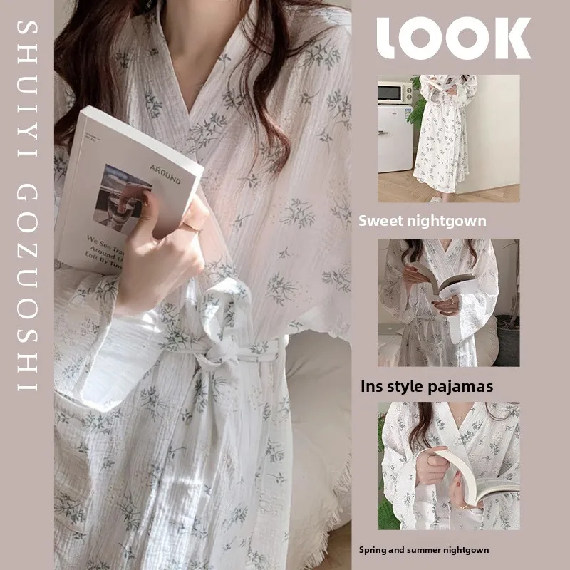 Ins-Style Women's Robe, Spring and Summer New Pajamas, Long Kimono Bathrobe, Loose Floral Plus-Size Robe, Loungewear Dress
Ins-Style Women's Robe, Spring and Summer New Pajamas, Long Kimono Bathrobe, Loose Floral Plus-Size Robe, Loungewear Dress