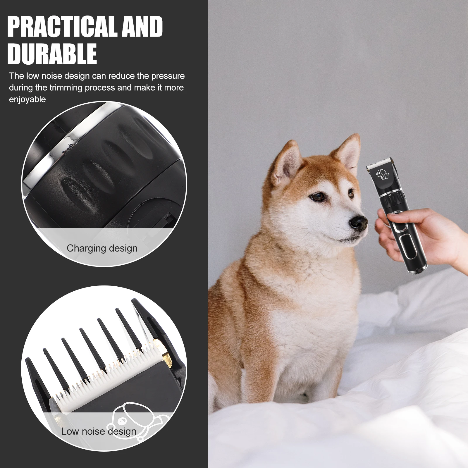 Electric Pet Hair Trimmer Dog Grooming Kit Low Noise Clippers for Paws Eyes Ears Professional Pet Supplies
Electric Pet Hair Trimmer Dog Grooming Kit Low Noise Clippers for Paws Eyes Ears Professional Pet Supplies