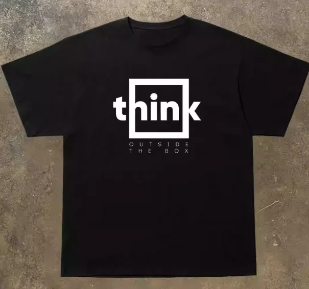 Футболка с короткими рукавами с принтом Think Outside The Box для мужчин и женщин, топы с круглым вырезом, повседневная свободная модная уличная одежда
Футболка с короткими рукавами с принтом Think Outside The Box для мужчин и женщин, топы с круглым вырезом, повседневная свободная модная уличная одежда